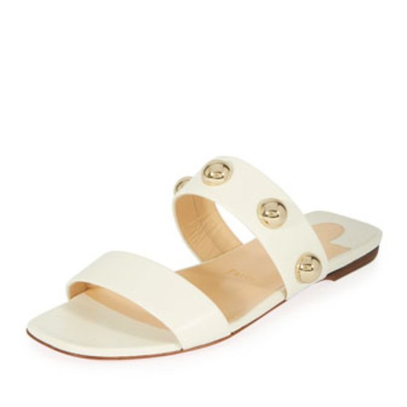 Christian Louboutin Shoes - CHRISTIAN LOUBOUTIN Simple Bille Flat Napa Red Sole Slide Sandals